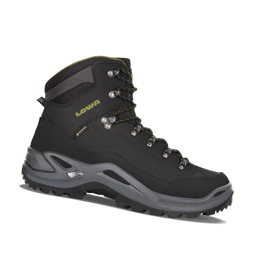 Botas Montaña Lowa Renegade GTX Mid Hombre Negras Verde Oliva | 89275-IRAO